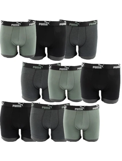 Pánské boxerky Puma 9-Pack černá šedá khaki pohodlná bavlna Pánské boxerky Puma 9-Pack černá šedá khaki pohodlná bavlna