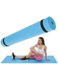 FITNESS YOGA PILATES podložka EVA 180x60x0,4 cm MODRÁ
