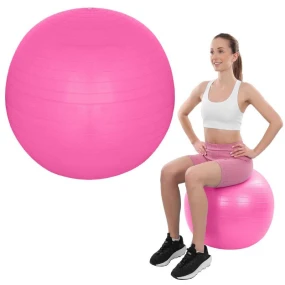 GYMNASTICKÝ FITNESS MÍČ 75 CM PROTI PRASKNUTÍ RŮŽOVÝ