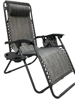 SKLÁDACÍ MULTIFUNKČNÍ ZAHRADNÍ LEHÁTKO 175X52/65X107CM ŠEDÉ