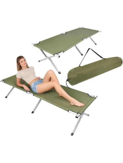 SKLÁDACÍ CESTOVNÍ POSTEL S POTAHEM ZELENÁ SKLÁDACÍ CESTOVNÍ POSTEL S POTAHEM ZELENÁ
