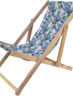 DŘEVĚNÉ LEHÁTKO CLASSIC BLUE FLOWERS