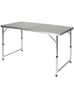 SKLÁDACÍ KEMPINGOVÝ TURISTICKÝ STŮL 120X60X70/62/55CM ZELENÝ