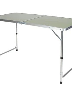 SKLÁDACÍ KEMPINGOVÝ TURISTICKÝ STŮL 120X60X70/62/55CM ZELENÝ