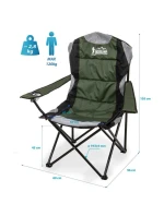 TURISTICKÁ SKLÁDACÍ ŽIDLE LUX 60X60X105CM ZELENO-ČERNÁ