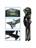 TURISTICKÁ SKLÁDACÍ ŽIDLE LUX 60X60X105CM ZELENO-ČERNÁ