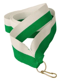 Stuha 22 mm - bílá a zelená