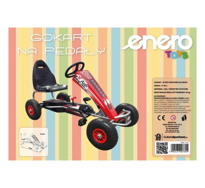 GOKART AUTO NA PEDAŁY ENERO 14 CZERWONY GOKART AUTO NA PEDAŁY ENERO 14 CZERWONY