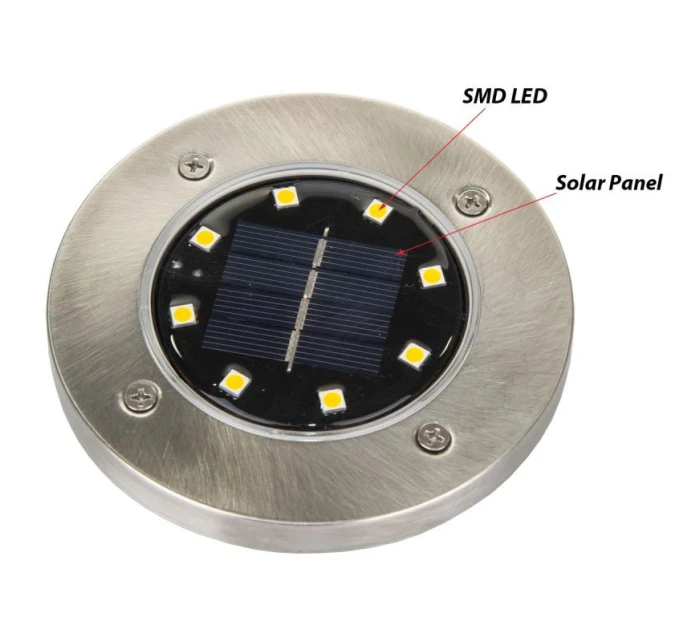 LAMPA SOLARNA 8 LED SMD DO WBICIA W PODŁOŻE KPL.4SZT LAMPA SOLARNA 8 LED SMD DO WBICIA W PODŁOŻE KPL.4SZT