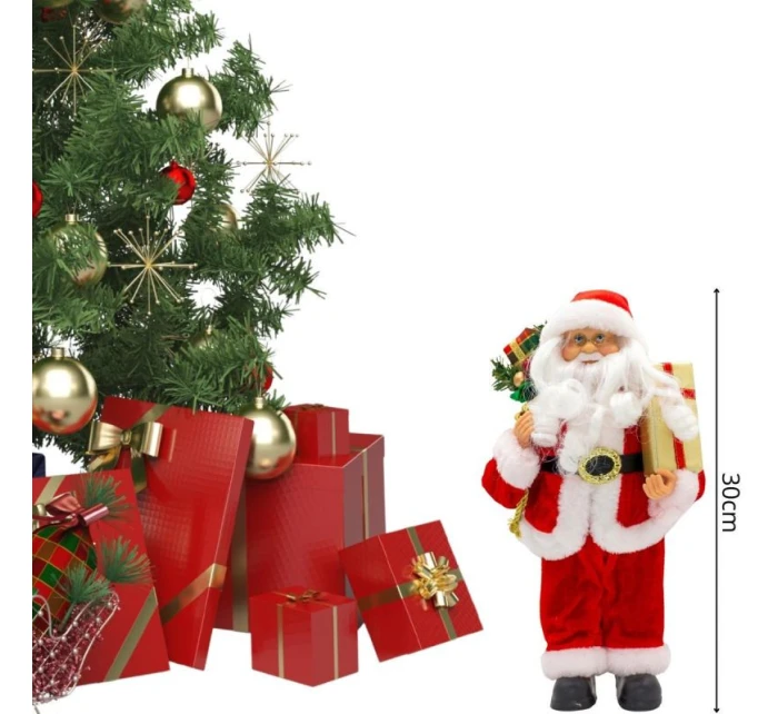 MIKOŁAJ ŚWIĄTECZNY DEKORACYJNY STOJĄCY DELUXE 30CM RED dětské MIKOŁAJ ŚWIĄTECZNY DEKORACYJNY STOJĄCY DELUXE 30CM RED dětské