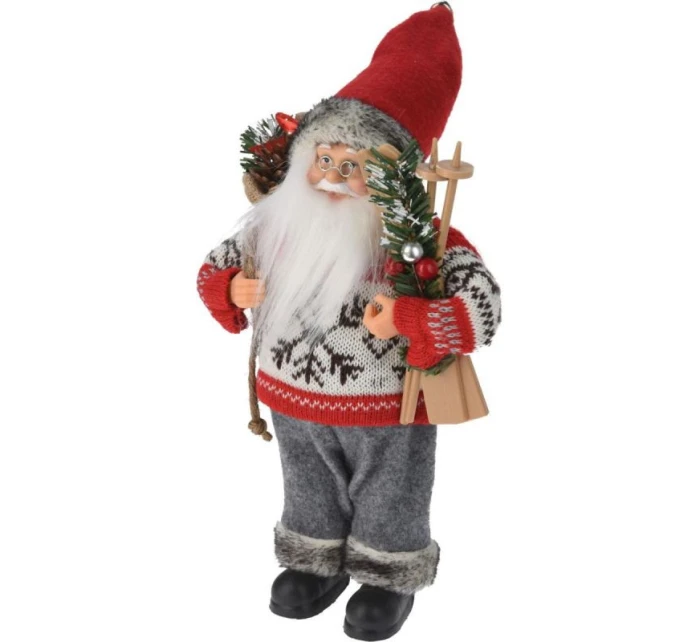 MIKOŁAJ ŚWIĄTECZNY DEKORACYJNY STOJĄCY DELUXE 30CM SZARO CZERWONY dětské MIKOŁAJ ŚWIĄTECZNY DEKORACYJNY STOJĄCY DELUXE 30CM SZARO CZERWONY dětské