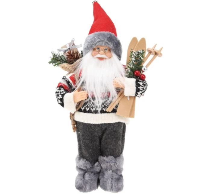 MIKOŁAJ ŚWIĄTECZNY DEKORACYJNY STOJĄCY DELUXE 30CM GREY dětské MIKOŁAJ ŚWIĄTECZNY DEKORACYJNY STOJĄCY DELUXE 30CM GREY dětské