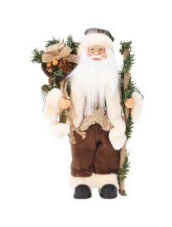 MIKOŁAJ ŚWIĄTECZNY DEKORACYJNY STOJĄCY DELUXE 30CM BROWN dětské