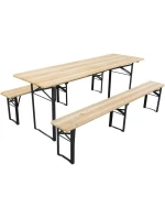 ZESTAW PIKNIKOWY BAROWY DREWNIANY STÓŁ I 2 ŁAWKI SKŁADANY ZESTAW PIKNIKOWY BAROWY DREWNIANY STÓŁ I 2 ŁAWKI SKŁADANY