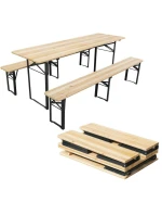 ZESTAW PIKNIKOWY BAROWY DREWNIANY STÓŁ I 2 ŁAWKI SKŁADANY ZESTAW PIKNIKOWY BAROWY DREWNIANY STÓŁ I 2 ŁAWKI SKŁADANY