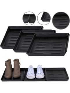 OCIEKACZ NA BUTY PODSTAWKA NA KWIATY MISKĘ DLA ZWIERZĄT CZARNY 3 SZT