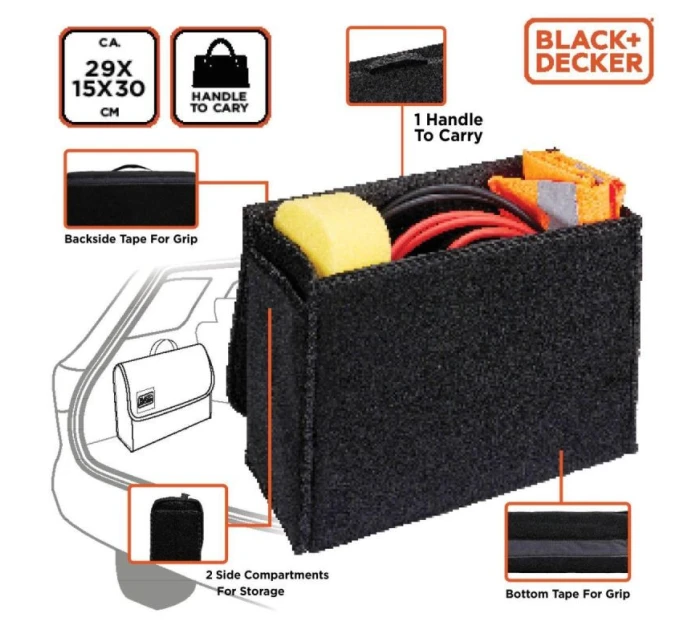 ORGANIZER SCHOWEK TORBA SAMOCHODOWA 29X15X30cm BLACK + DECKER ORGANIZER SCHOWEK TORBA SAMOCHODOWA 29X15X30cm BLACK + DECKER