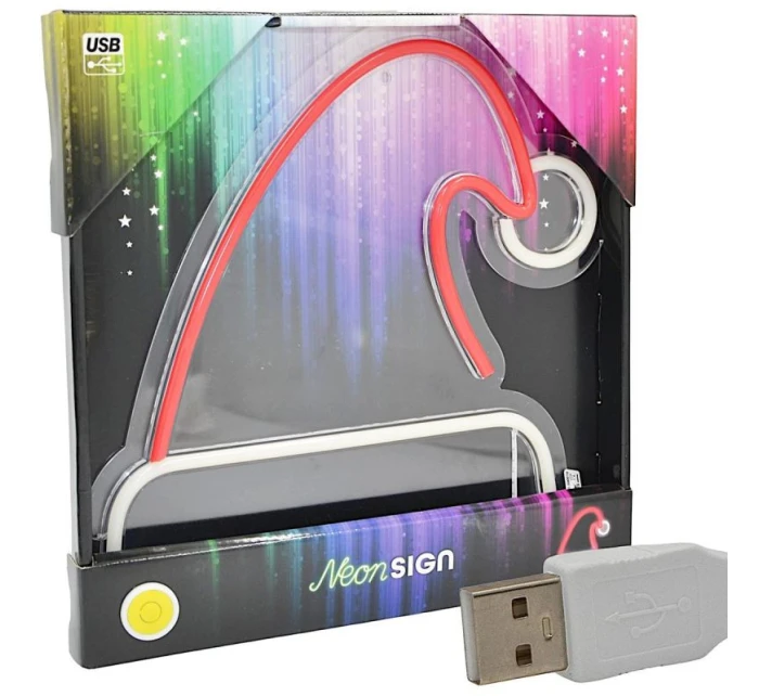 FIGURKA NEONOVÉ SVĚTLO SANTA KLOBOUK FIGURKA NEONOVÉ SVĚTLO SANTA KLOBOUK