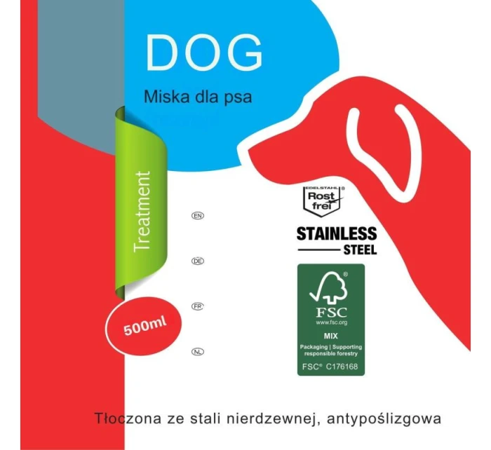 MISKA DLA PSA I KOTA STAL NIERDZEWNA 500ML MISKA DLA PSA I KOTA STAL NIERDZEWNA 500ML