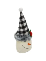 BAŁWANEK DEKORACYJNY 20CM Z CZAPKĄ W BIAŁO CZARNĄ KRATKĘ BAŁWANEK DEKORACYJNY 20CM Z CZAPKĄ W BIAŁO CZARNĄ KRATKĘ