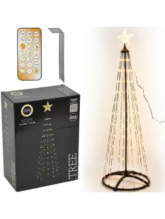 VÁNOČNÍ STROMEK DEKORATIVNÍ 154LED TEPLÁ BÍLÁ 150CM ČERNÁ