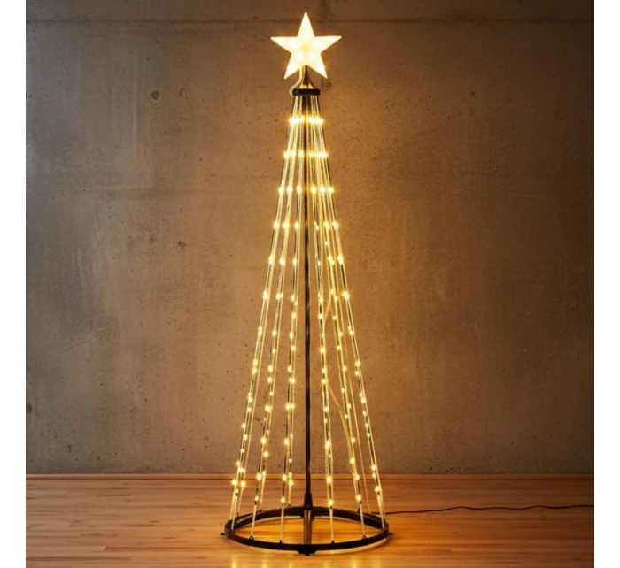 VÁNOČNÍ STROMEK DEKORATIVNÍ 154LED TEPLÁ BÍLÁ 150CM ČERNÁ VÁNOČNÍ STROMEK DEKORATIVNÍ 154LED TEPLÁ BÍLÁ 150CM ČERNÁ