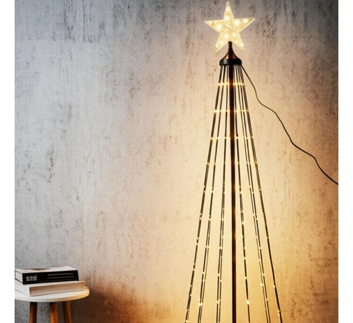 VÁNOČNÍ STROMEK DEKORATIVNÍ 154LED TEPLÁ BÍLÁ 150CM ČERNÁ VÁNOČNÍ STROMEK DEKORATIVNÍ 154LED TEPLÁ BÍLÁ 150CM ČERNÁ