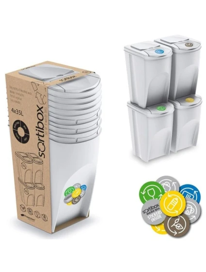 ODPADKOVÉ KOŠE 35 L SORTIBOX SET4 BALENÍ DIETNÍ ŠEDÁ ODPADKOVÉ KOŠE 35 L SORTIBOX SET4 BALENÍ DIETNÍ ŠEDÁ
