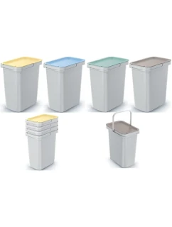ŚMIETNIK KOSZE NA ŚMIECI SET 4x12 L SYSTEMA SORTIBOX POPIELATY