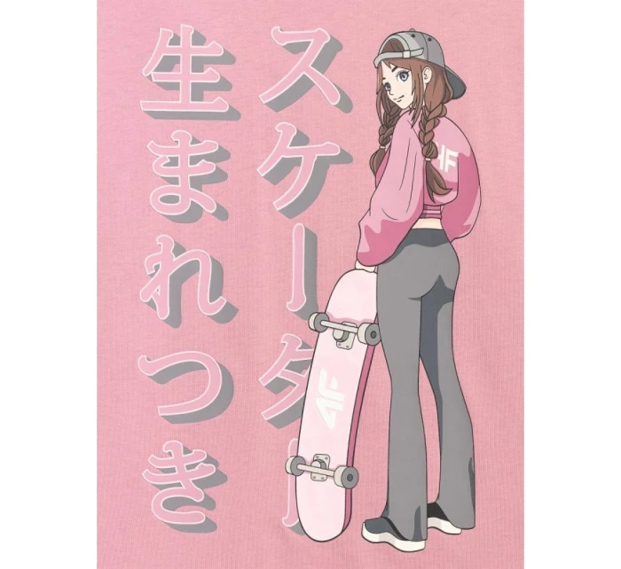 Dívčí tričko oversize s potiskem model 21816785 - 4F Dívčí tričko oversize s potiskem model 21816785 - 4F