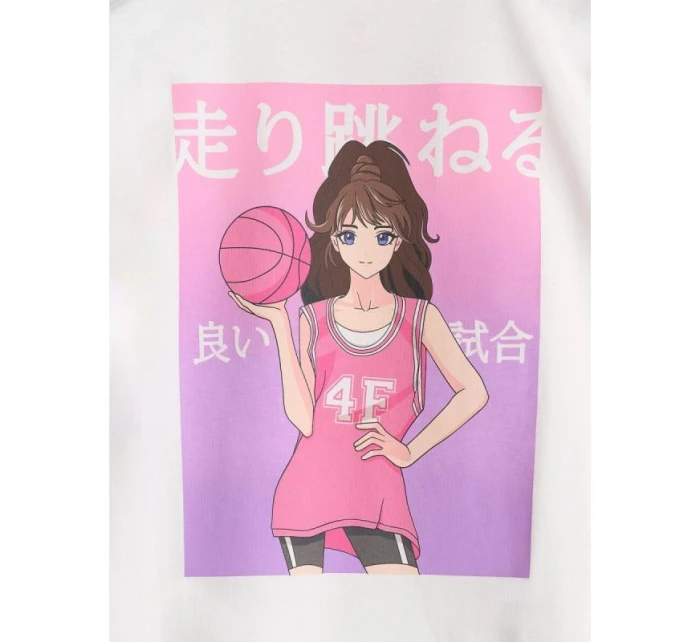 Dívčí tričko oversize s potiskem model 21816821 - 4F Dívčí tričko oversize s potiskem model 21816821 - 4F