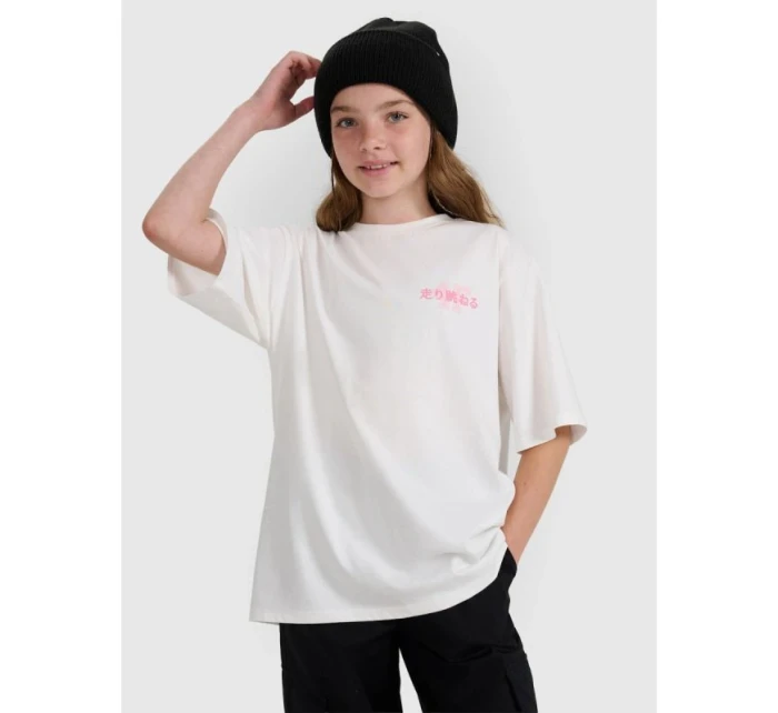 Dívčí tričko oversize s potiskem model 21816821 - 4F Dívčí tričko oversize s potiskem model 21816821 - 4F