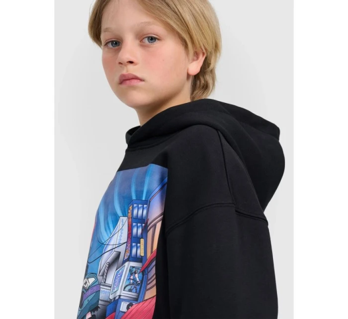 Chlapecká nepruhovaná mikina s kapucí 4F 4FJRAW25TSWSM2345-20S Chlapecká nepruhovaná mikina s kapucí 4F 4FJRAW25TSWSM2345-20S