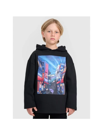 Chlapecká nepruhovaná mikina s kapucí 4F 4FJRAW25TSWSM2345-20S Chlapecká nepruhovaná mikina s kapucí 4F 4FJRAW25TSWSM2345-20S