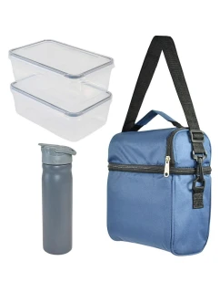 TERMOTAŠKA LUNCHBOX S LAHVÍ A 2 NÁDOBAMI REDCLIFFS MODRÁ