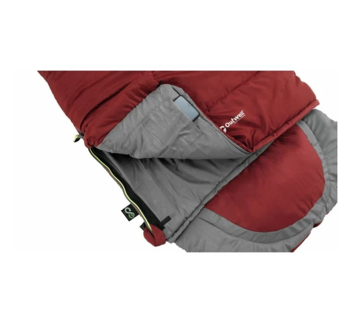 Dětský spací pytel Outwell Contour Junior (140 cm) - červený/šedý Dětský spací pytel Outwell Contour Junior (140 cm) - červený/šedý
