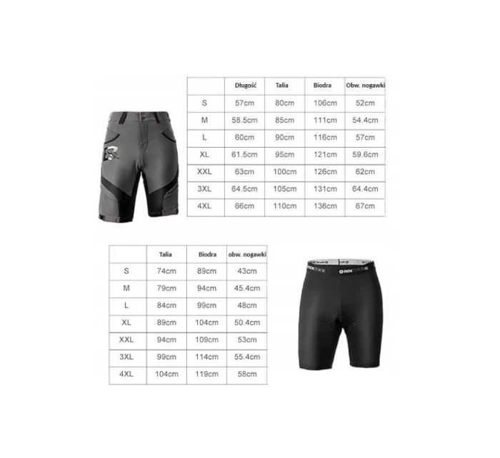 Pánské cyklistické šortky Rockbros 2v1 XL Pánské cyklistické šortky Rockbros 2v1 XL