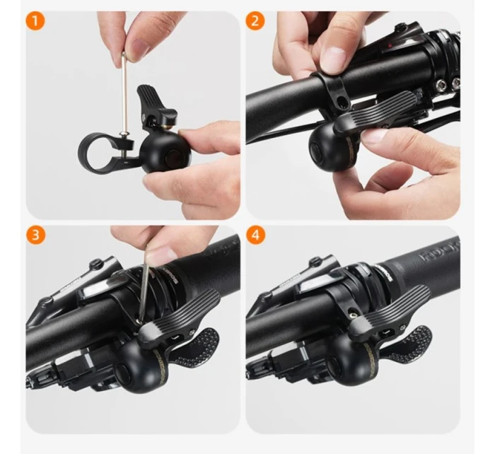 Hliníkový zvonek Rockbros levá sestava černý Hliníkový zvonek Rockbros levá sestava černý