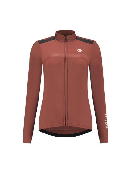 Rogelli dámský dres s dlouhým rukávem MONO hnědý XS Rogelli dámský dres s dlouhým rukávem MONO hnědý XS