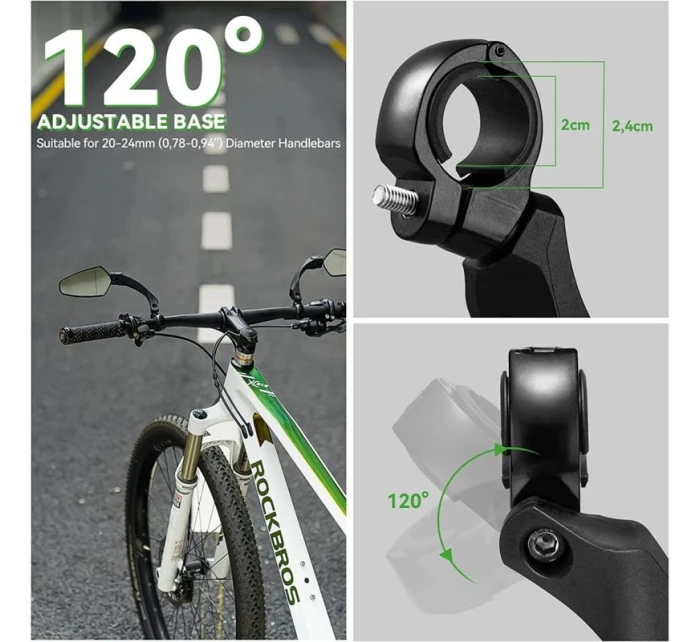 Zrcátko na kolo Rockbros pravé 26210001002 černé Zrcátko na kolo Rockbros pravé 26210001002 černé