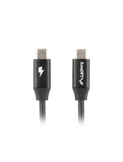 LANBERG KABEL USB-C 2.0 M/M 1M PREMIUM QC 4.0 POWER DELIVERY 60W ČERNÝ CA-CMCM-40CU-0010-BK