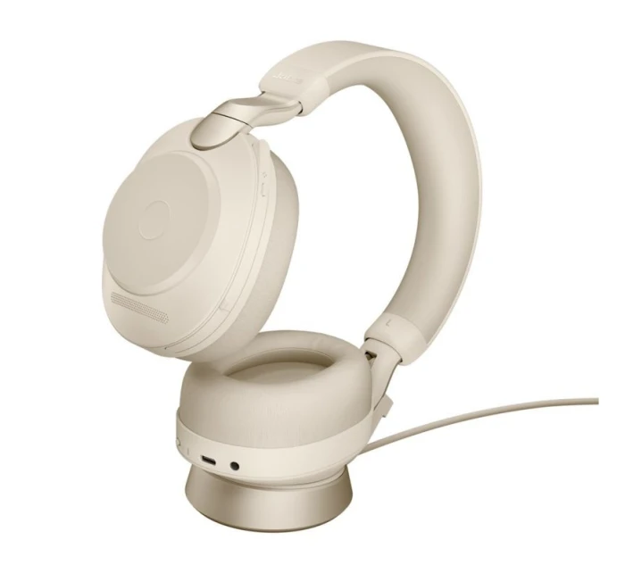 Sluchátka do uší Jabra Evolve2 85 UC Stereo Link380a, béžová + stojánek Sluchátka do uší Jabra Evolve2 85 UC Stereo Link380a, béžová + stojánek