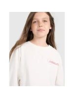 Dívčí tričko oversize s potiskem a dlouhým rukávem 4F 4FJRAW25TLONF589-11S Dívčí tričko oversize s potiskem a dlouhým rukávem 4F 4FJRAW25TLONF589-11S