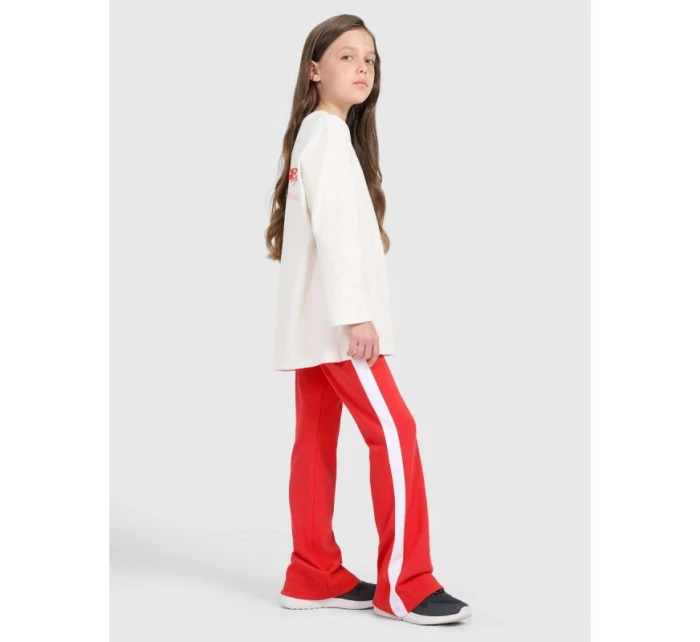 Dívčí tričko oversize s potiskem a dlouhým rukávem 4F 4FJRAW25TLONF589-11S Dívčí tričko oversize s potiskem a dlouhým rukávem 4F 4FJRAW25TLONF589-11S