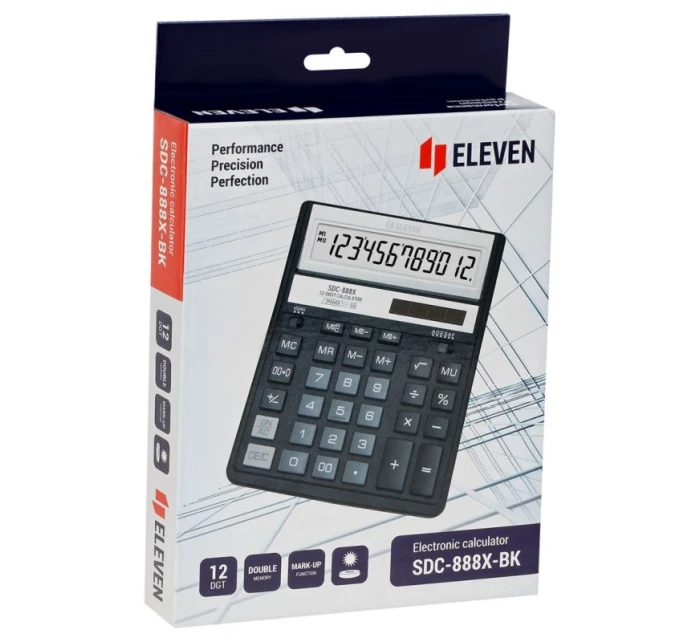 Kancelářská kalkulačka Eleven SDC-888X-BK nahrazuje Citizen Kancelářská kalkulačka Eleven SDC-888X-BK nahrazuje Citizen