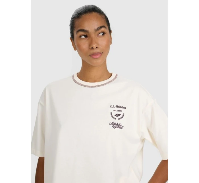 Dámské tričko oversize s potiskem 4F 4FRSS25TTSHF2979-11S Dámské tričko oversize s potiskem 4F 4FRSS25TTSHF2979-11S