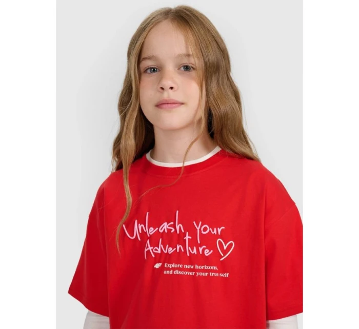 Dívčí tričko s potiskem model 21907074 - 4F Dívčí tričko s potiskem model 21907074 - 4F