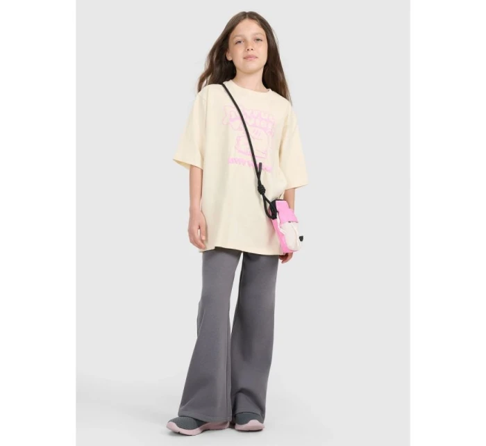 Dívčí tričko oversize s potiskem model 21907083 - 4F Dívčí tričko oversize s potiskem model 21907083 - 4F
