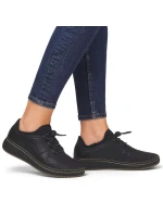 Černé dámské kožené polobotky Rieker 50960-00