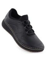 Černé dámské kožené polobotky Rieker 50960-00